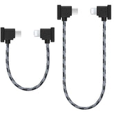 USB-C to iOS Remote Controller Cable (2-Pack: 1FT & 0.5FT) – for DJI Mavic 3, Mini 4 Pro, Mini 2/3 Pro, Air 2S, Mavic Air 2, RC-N1, iPhone & Tablet, 90° OTG Data Cord
