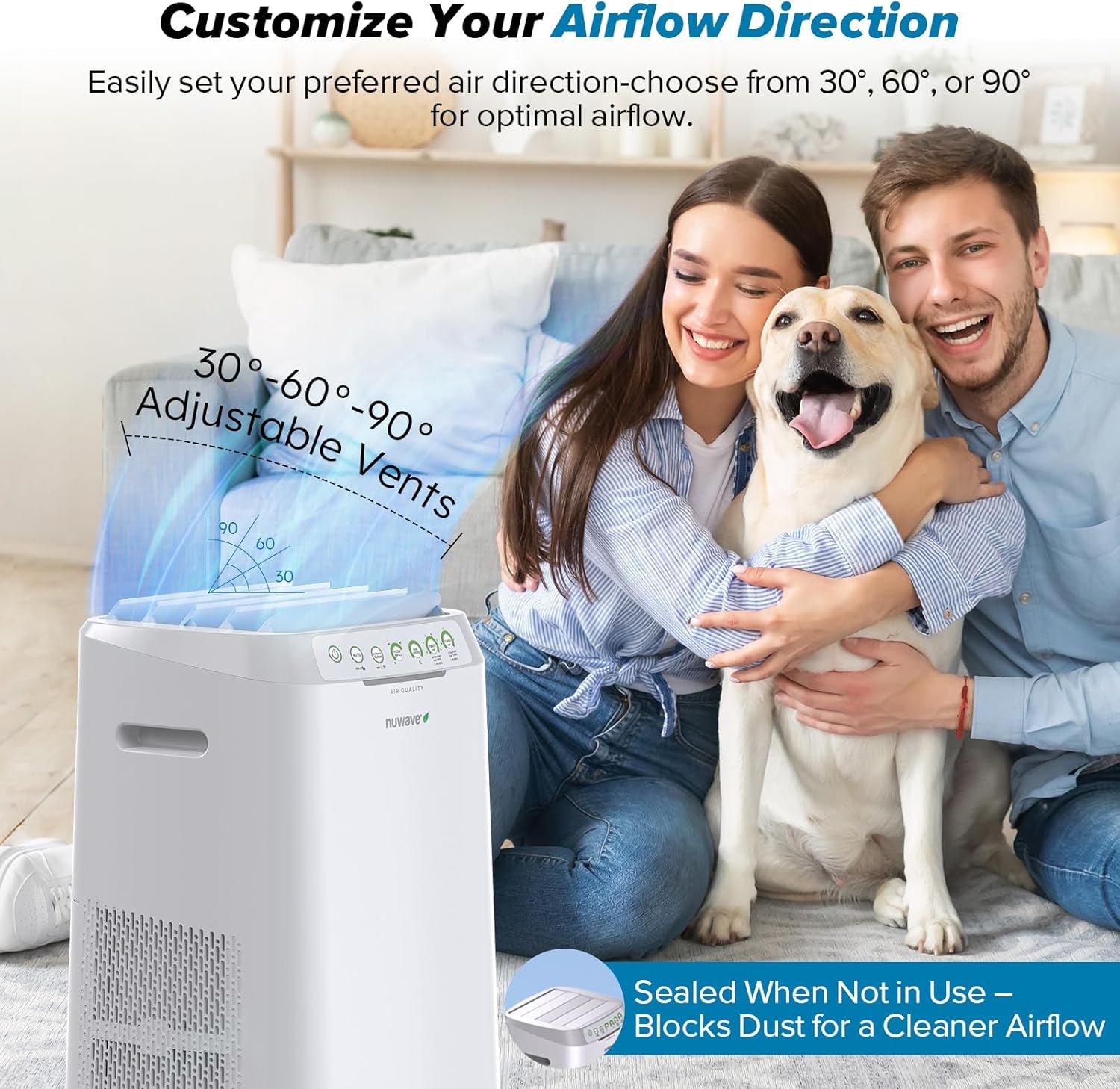 Forever Smart Air Purifier – 7-Stage Filtration, Washable Filters, Covers up to 2002 Sq Ft, Adjustable Flow Panel, No Filter Replacements