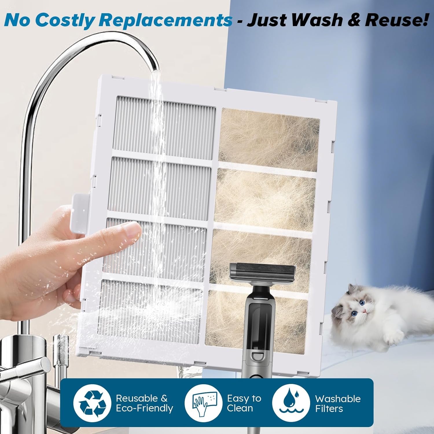 Forever Smart Air Purifier – 7-Stage Filtration, Washable Filters, Covers up to 2002 Sq Ft, Adjustable Flow Panel, No Filter Replacements