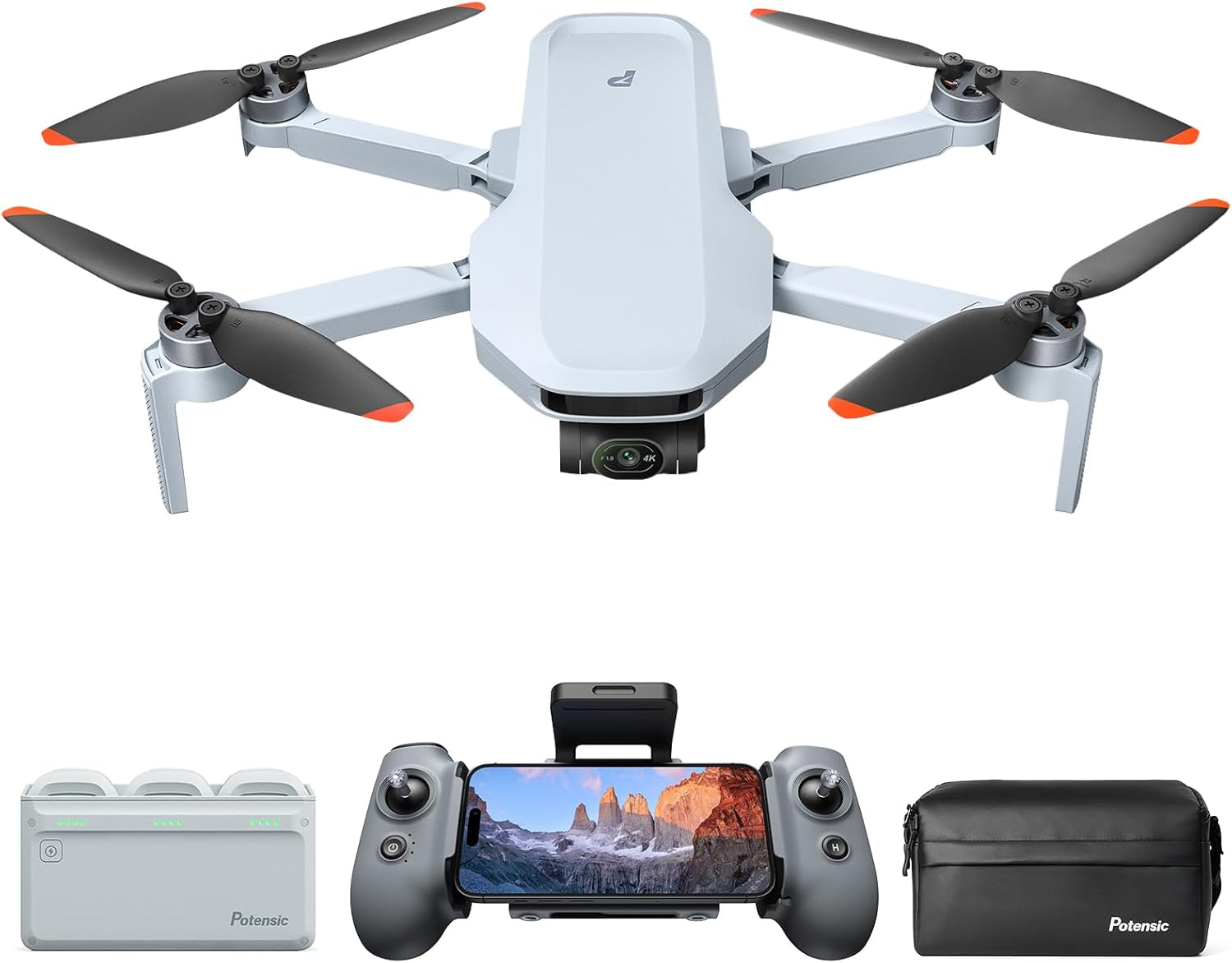 Atom 2 Drone with Camera for Adults 4K Video, 8K Photo, under 249G, 3-Axis Gimbal, 10KM Transmission, AI Track, Vertical Shooting, AI Night Shot, Quickshots, Fly More Combo (96-Min Flight)