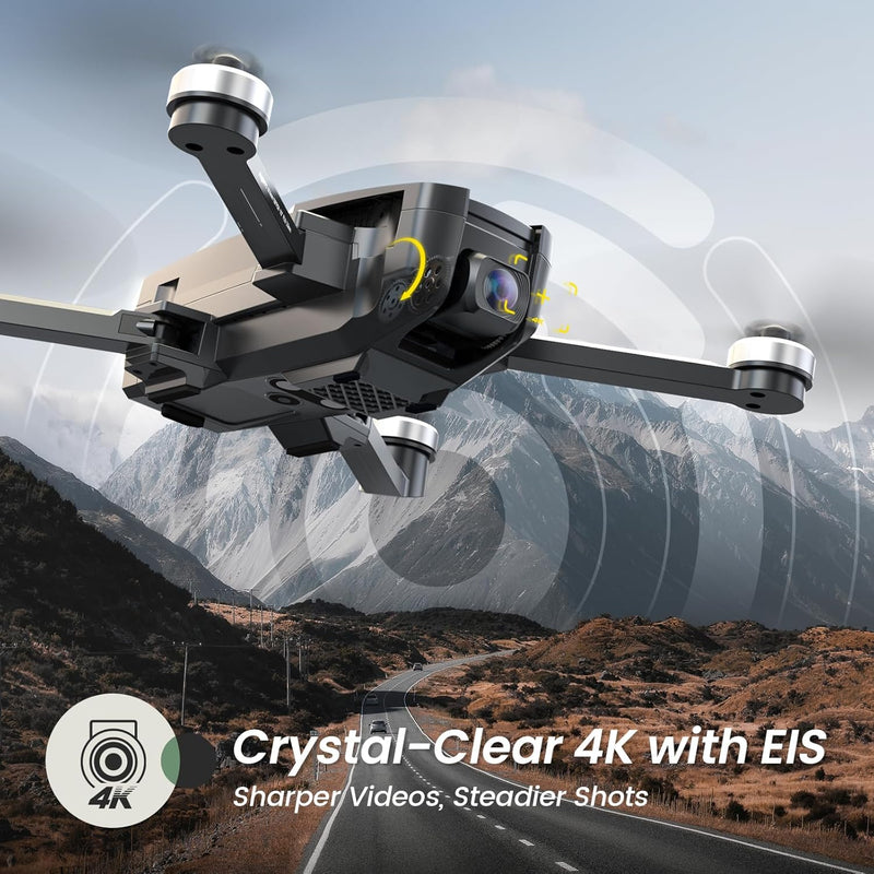 HS720E Drone – 4K/30FPS Camera, Integrated Remote ID, 2 Batteries (46 Min Flight), 5GHz FPV, 130° FOV EIS, Brushless Motor, GPS, Auto Return & Follow Me