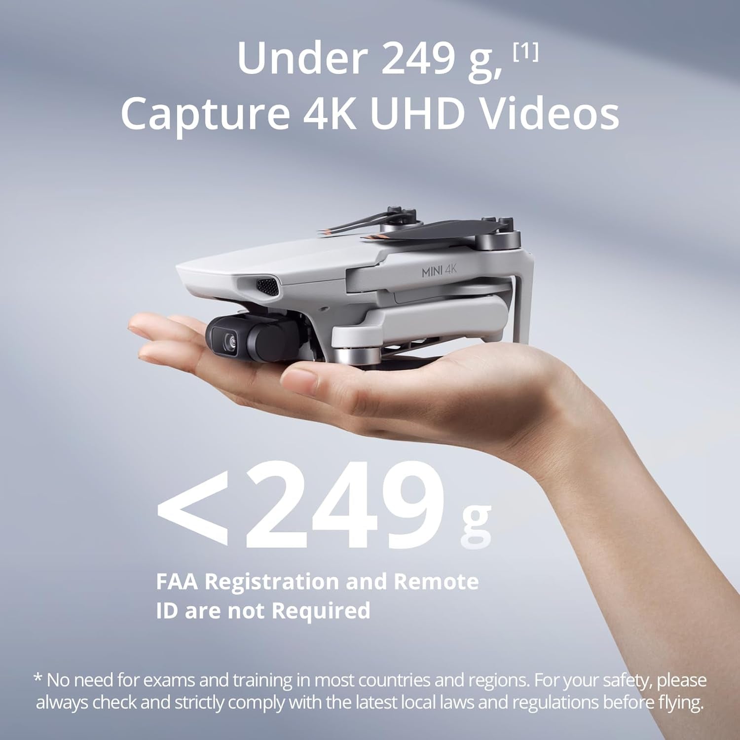 Mini 4K, Drone with 4K UHD Camera for Adults, under 249 G, 3-Axis Gimbal Stabilization, 10Km Video Transmission, Auto Return, Wind Resistance, 1 Battery for 31-Min Max Flight Time, Intelligent Flight